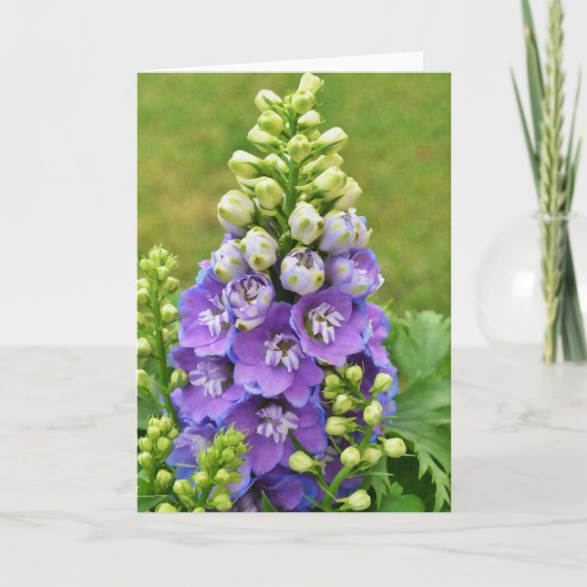 Tall Delphinium Scripture Card 1 Korinther 16:13 Karte (Vorderseite)