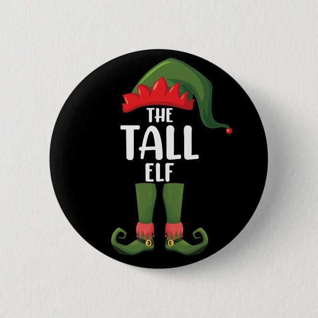 Tall Elf Matching Family Weihnachten Button (Vorderseite)