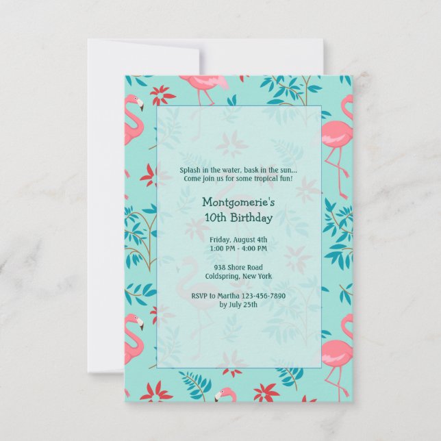 Tall Flamingos Einladungen (Vorderseite)