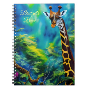 Tall Giraffe im Bäume-SpiralNotebook Notizblock