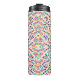 Tall, insulated travel mug with intricate thermosbecher