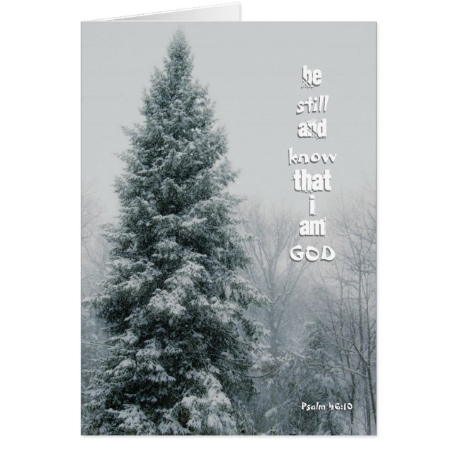 Tall Pine Tree Tempête de neige Message chrétien (Devant)