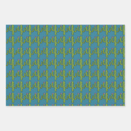 Tall & Prickly Kakteen Wrapping Paper Sheet Set Geschenkpapier Set