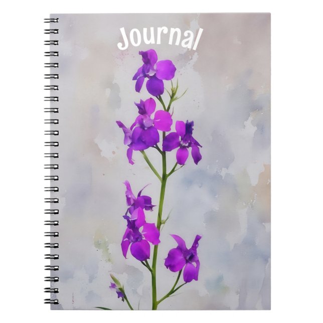Tall Purple Flowers Journal Personnaliser (Devant)