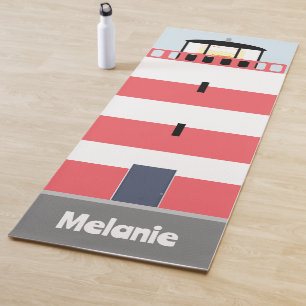 Tall Red and White Lighthouse Personalisiert Yogamatte