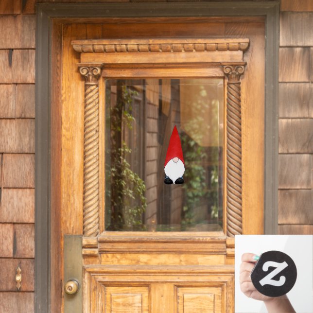 Tall Red Hat Gnome Fensteraufkleber (Haustür)