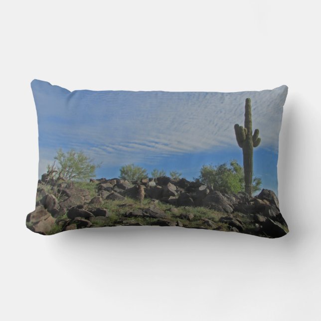 Tall Saguaro Cactus Desert Landscape Südwest Lendenkissen (Vorderseite)