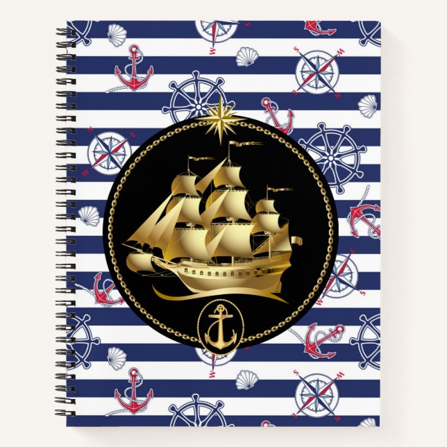 Tall Sailing Ship Spiral Notebook Notizbuch (Vorderseite)