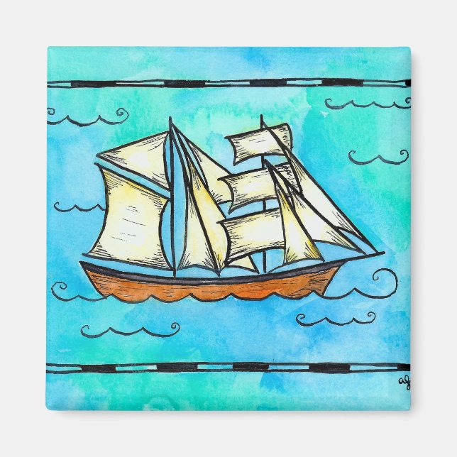 Tall Ship Magnet - Brigantine Pirate Ship (Vorne)