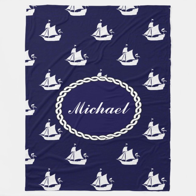 Tall Ship Nautical Personalisiert Fleece Blanket (Vorderseite)