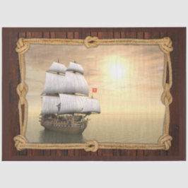 Tall Ship Sailboa Gerahmtes Dekoupage Tissue Paper Seidenpapier