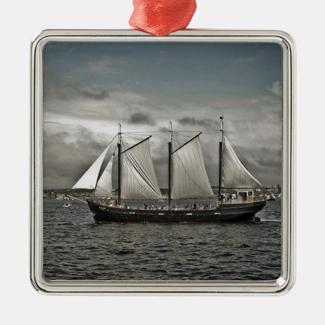 Tall Ship Silva Halifax Silbernes Ornament (Vorne)