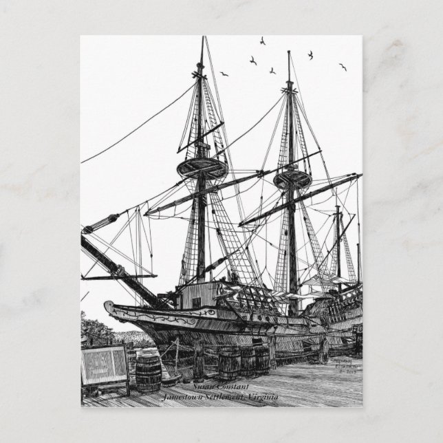 Tall Ship Susan Constant Postcard Postkarte (Vorderseite)