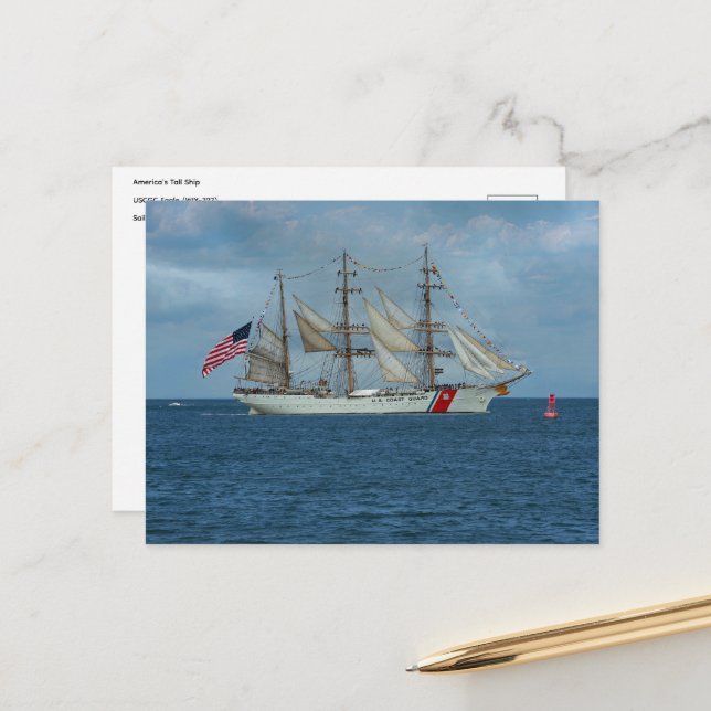 Tall Ship USCGC Eagle Postkarte (Vorderseite/Rückseite Beispiel)