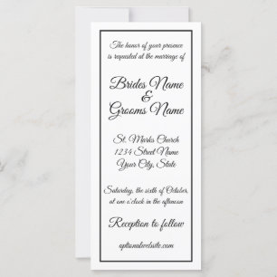 Tall Skinny Calligraphy Wedding Einladung