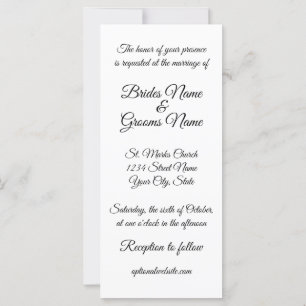 Tall Skinny Calligraphy Wedding Einladung