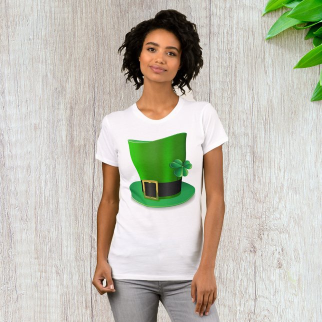 Tall St Patricks Day Hat Womens T - Shirt (Von Creator hochgeladen)