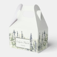 Tall Timber Watercolor Evergreen Trees Wedding
