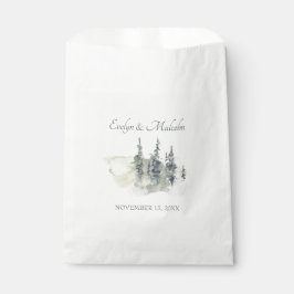 Tall Timber Watercolor Evergreen Trees Wedding Geschenktütchen