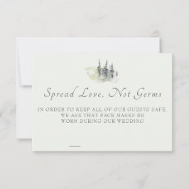 Tall Timer Watercolor Evergreen Safety Card RSVP Karte