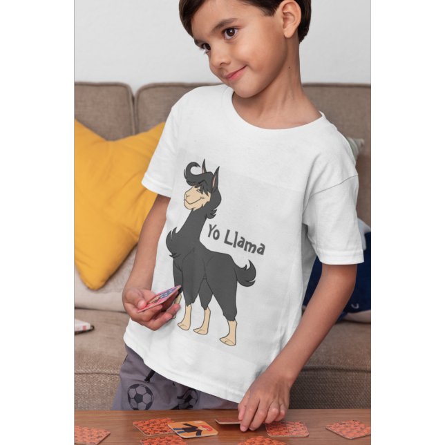 Tall und Majestic Black Hair Llama T-Shirt (Von Creator hochgeladen)