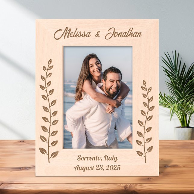 Tall Wreath Branch Couple Wedding Anniversary 12x1 Geätzte Rahmen (Von Creator hochgeladen)