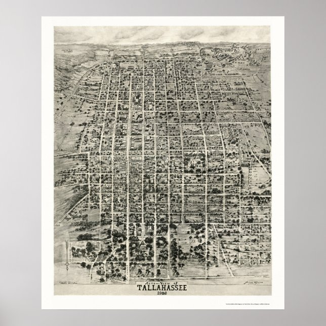 Tallahassee, FL Panorama Karte - 1926 Poster (Vorne)