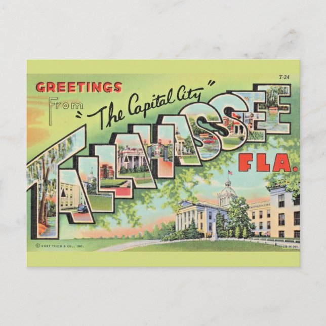 Tallahassee Florida Begrüßung Postkarte (Vorderseite)
