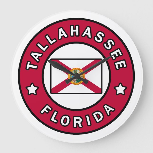 Tallahassee Florida Große Wanduhr (Vorderseite)