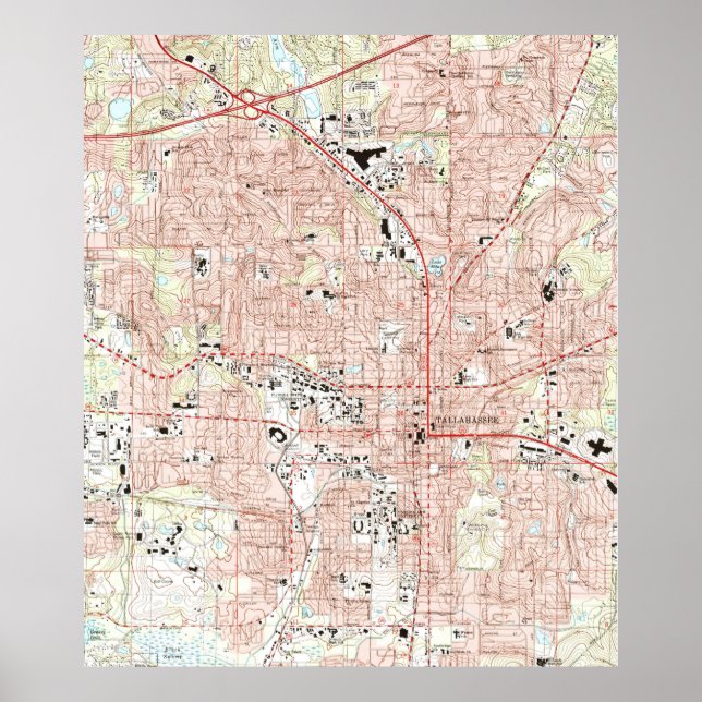Tallahassee Florida Karte (1999) Poster (Vorne)