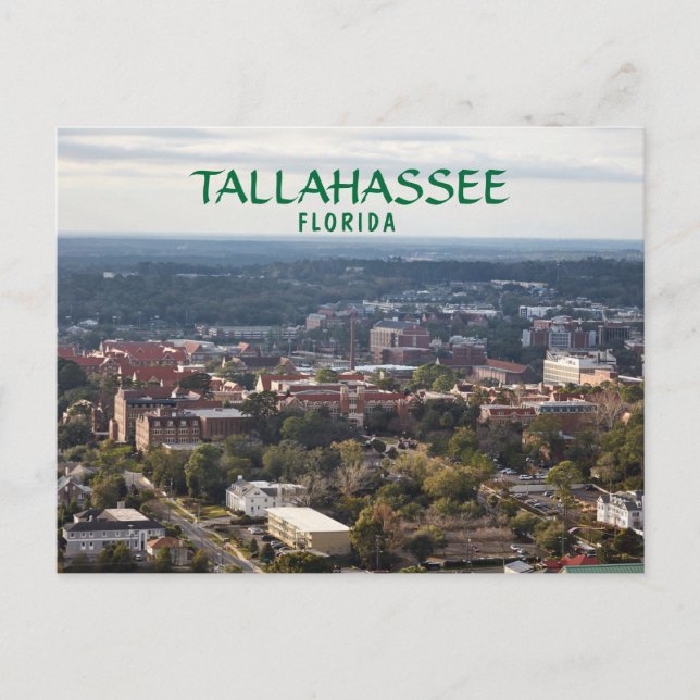 Tallahassee, Florida, Luftbild der Stadt Postkarte (Vorderseite)