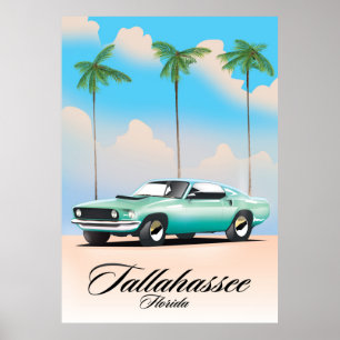 Tallahassee Florida Reiseplakat. Poster