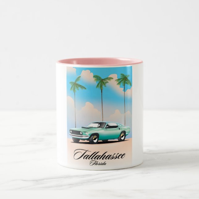 Tallahassee Florida Reiseplakat. Zweifarbige Tasse (Mittel)