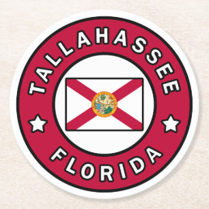 Tallahassee Florida Runder Pappuntersetzer
