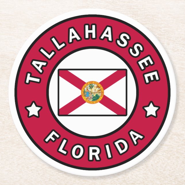 Tallahassee Florida Runder Pappuntersetzer (Vorderseite)