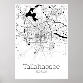 Tallahassee Map - Florida - City Map Poster