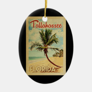 Tallahassee-Palme-Vintage Reise Keramik Ornament