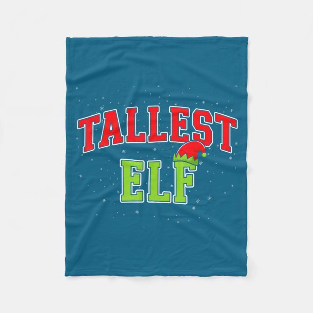 Tallest Elf Christmas Family Matching Group Xmas  Fleecedecke (Vorderseite)