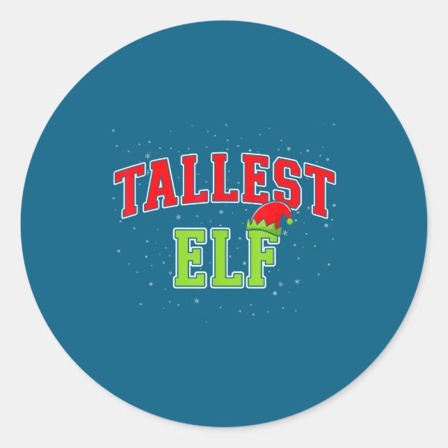 Tallest Elf Christmas Family Matching Group Xmas  Runder Aufkleber (Vorderseite)