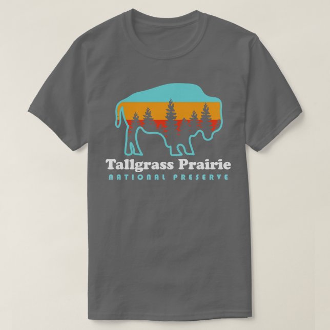 Tallgrass Prairie National Preserve Bison Kansas T-Shirt (Design vorne)