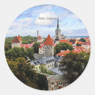 Tallin, Historisches Zentrum Estlands Runder Aufkleber