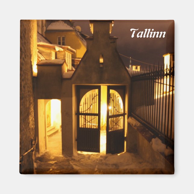 Tallinn Aglow en hiver - Magnet (Devant)