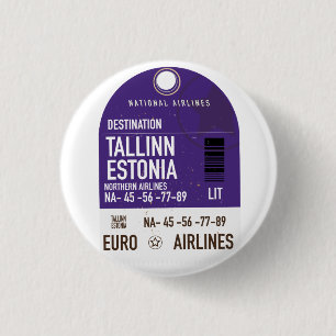 Tallinn Estland Reisebillet Metal Print Button