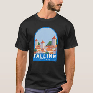 Tallinn Estland Retro Reisen Art Vintag T-Shirt
