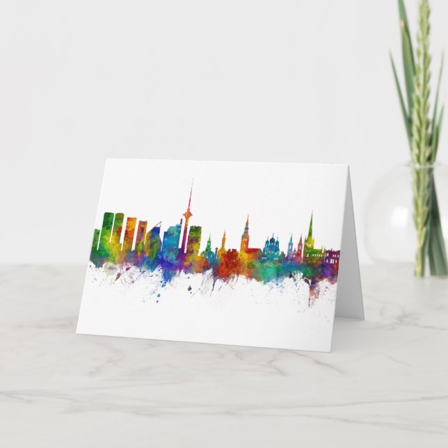 Tallinn Estland Skyline Karte (Vorderseite)