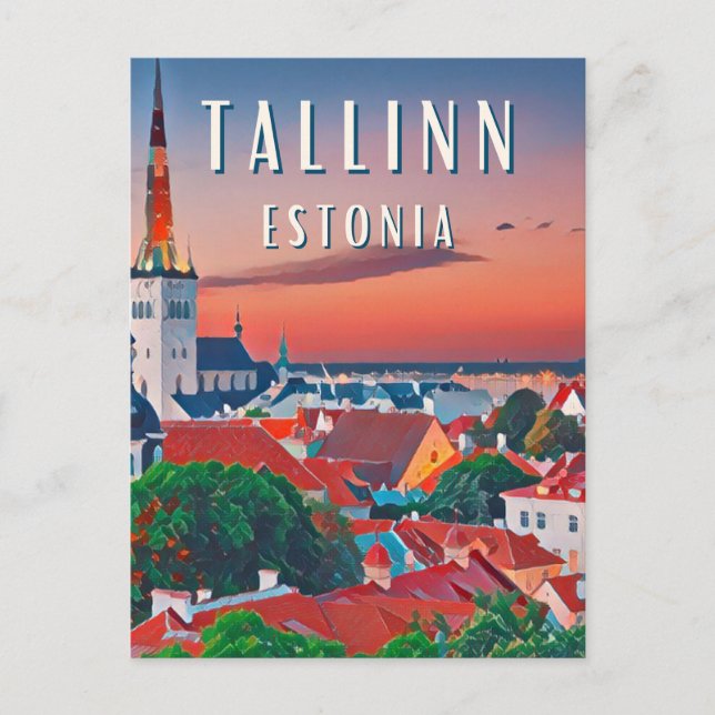 Tallinn, Estlands mittelalterliche Stadt Postkarte (Vorderseite)