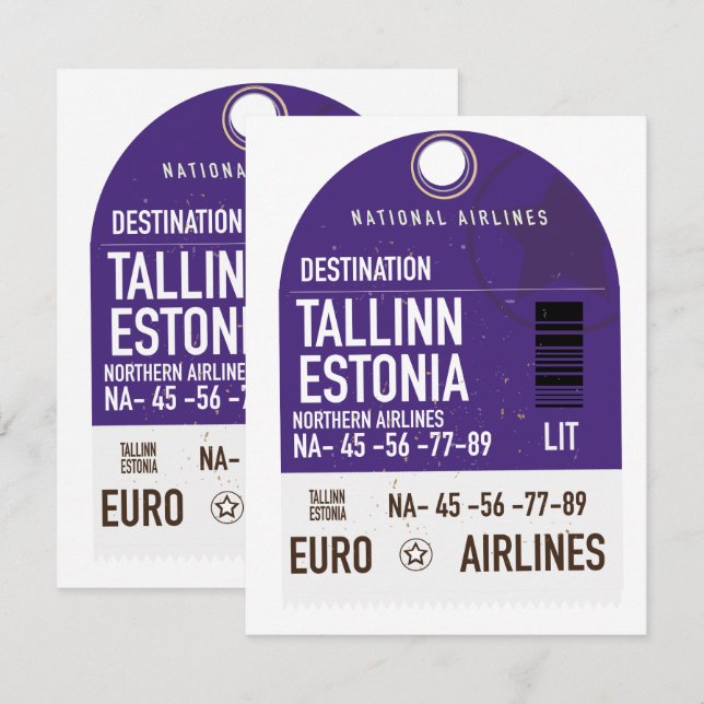 Tallinn Estnisch Fahrkarte (Vorne/Hinten)