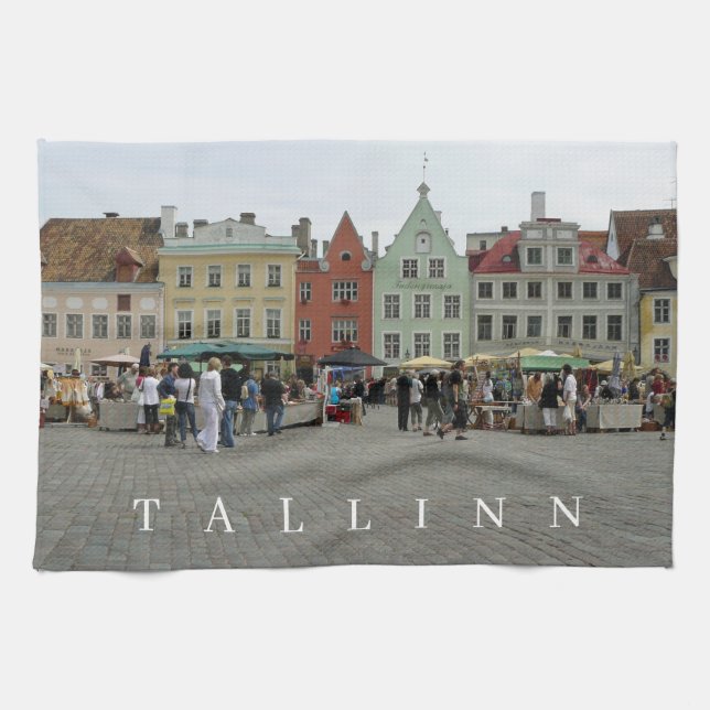 Tallinn Marktstände zeigen Teetuch Geschirrtuch (Horizontal)