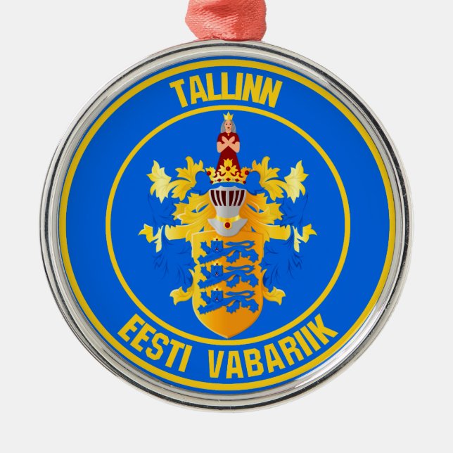 Tallinn Round Emblem Ornament Aus Metall (Vorne)