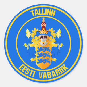Tallinn Round Emblem Runder Aufkleber